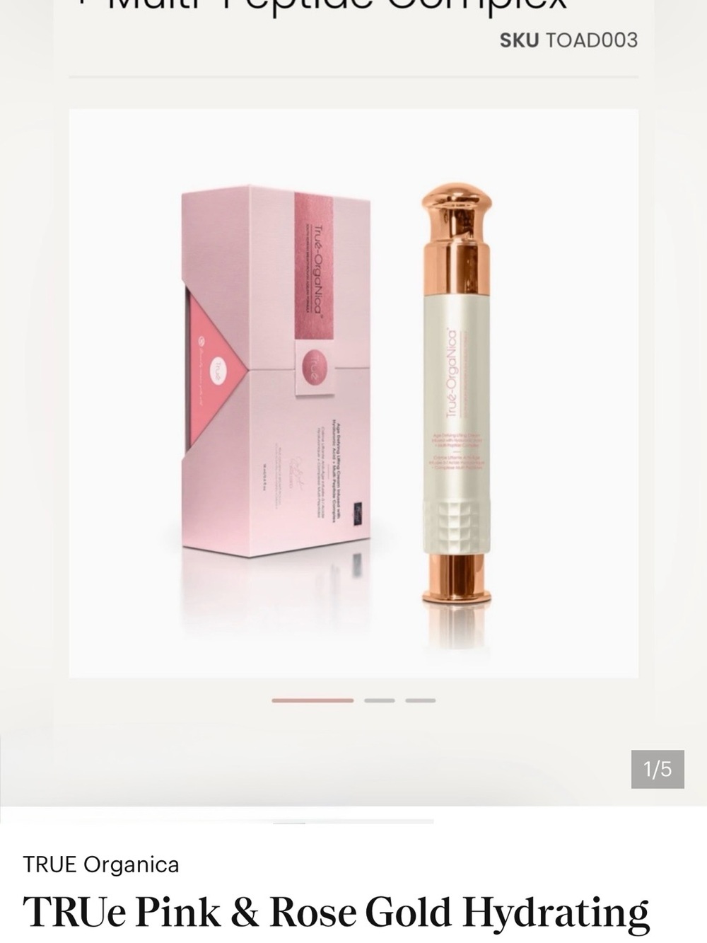 TRUe Pink & Rose Gold Hydrating Peptide Serum